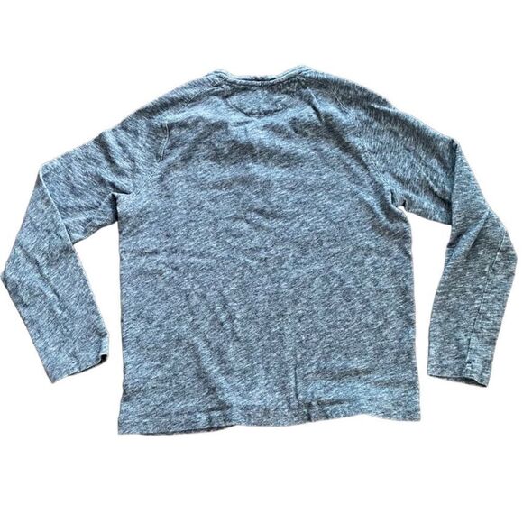 Vince Long Sleeve Cotton Henley Medium Grey - Picture 2 of 5
